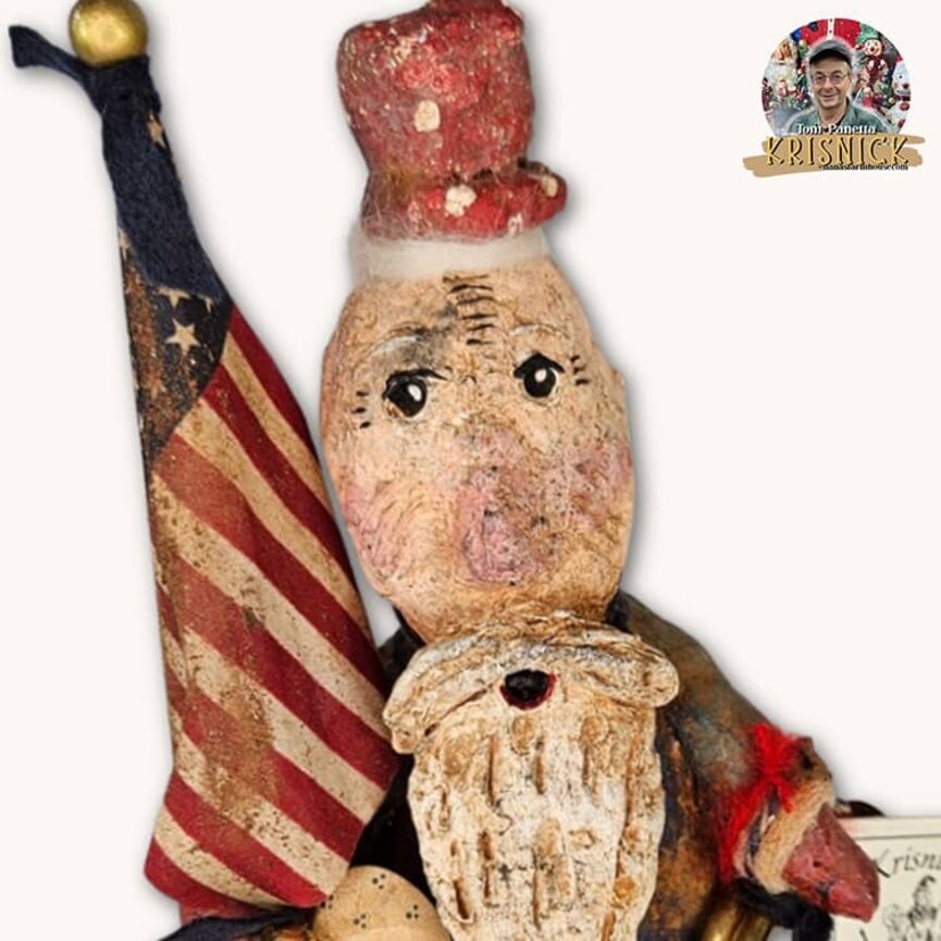 Krisnick Uncle Sam Wood Heart & Horn - 11"