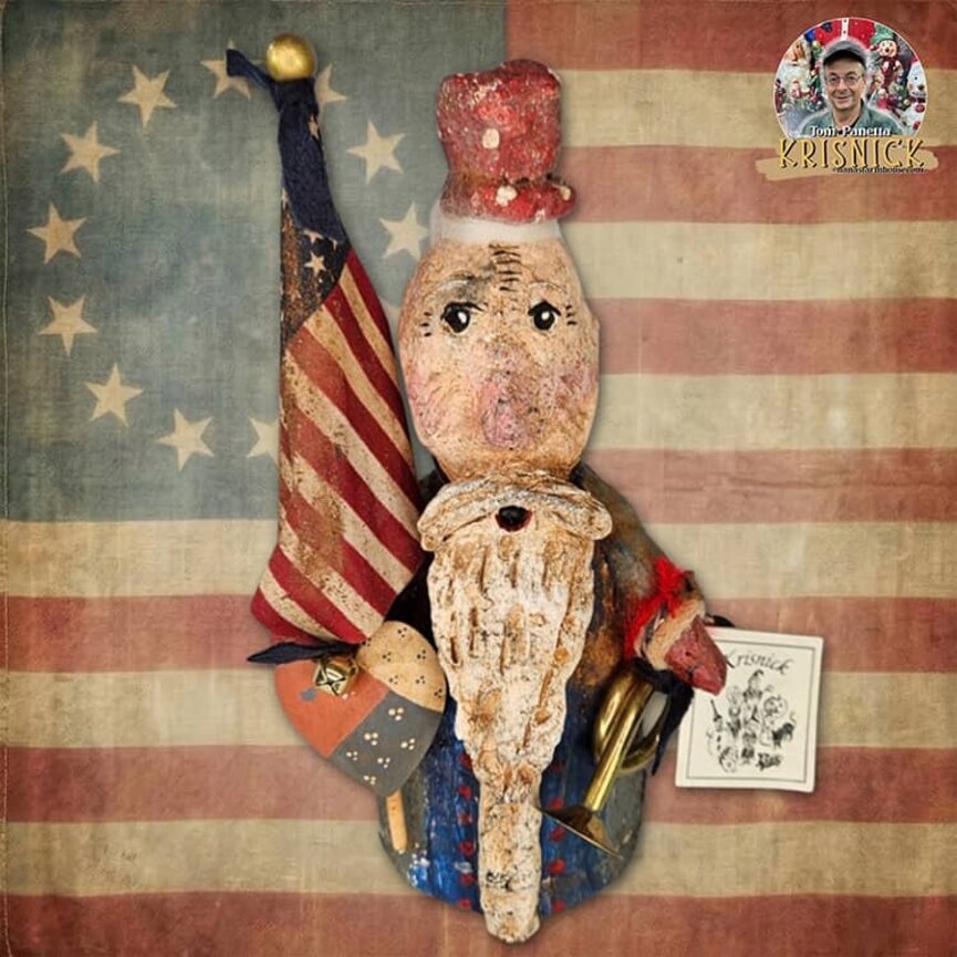 Krisnick Uncle Sam Wood Heart & Horn - 11"
