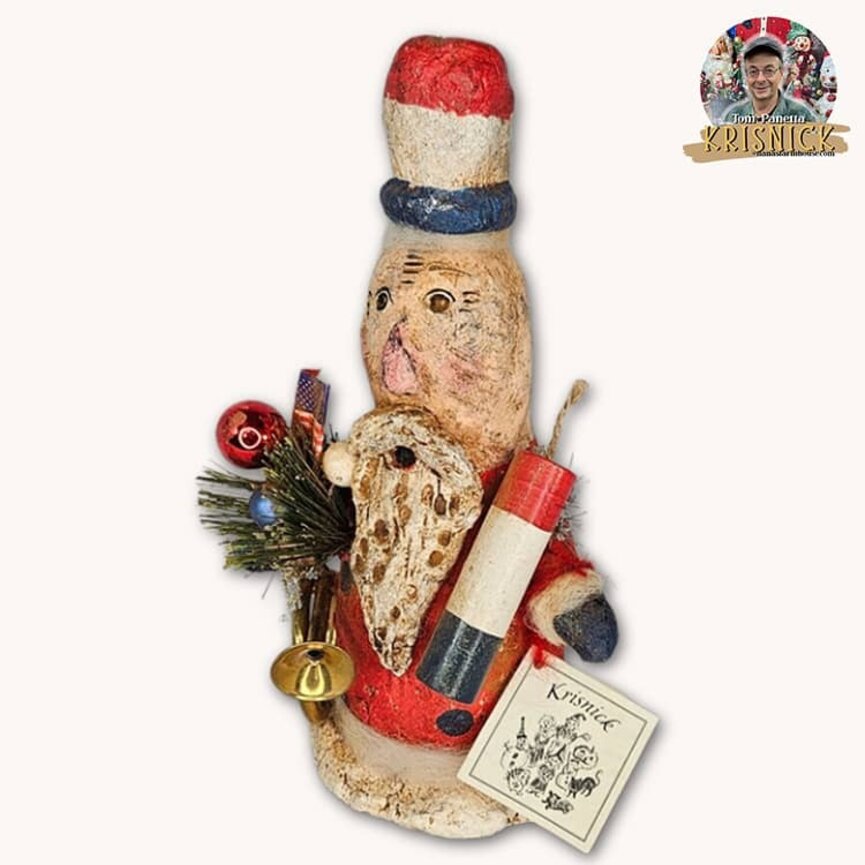 Krisnick Uncle Sam with Firecracker & Horn - 11"