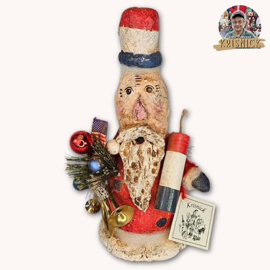 Krisnick Uncle Sam with Firecracker & Horn - 11"