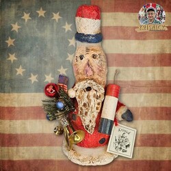 Krisnick Uncle Sam with Firecracker & Horn - 11"