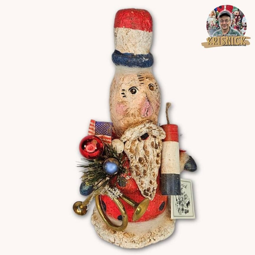 Krisnick Uncle Sam with Firecracker & Horn - 11"