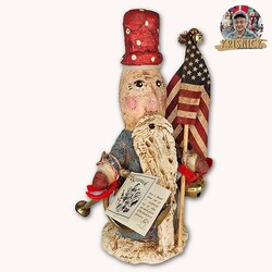 Krisnick Uncle Sam with Flag, Bell & Horn - 11"