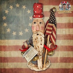 Krisnick Uncle Sam with Flag, Bell & Horn - 11"