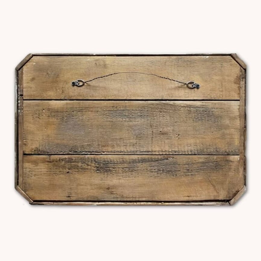 Distressed America Blue with Flags Handpainted Sign - 24" x 15.5"