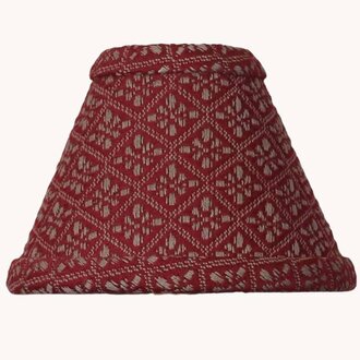 Philmont Jacquard Clip Lampshade Red Tan - 6"