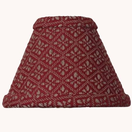Philmont Jacquard Clip Lampshade Red Tan - 6"
