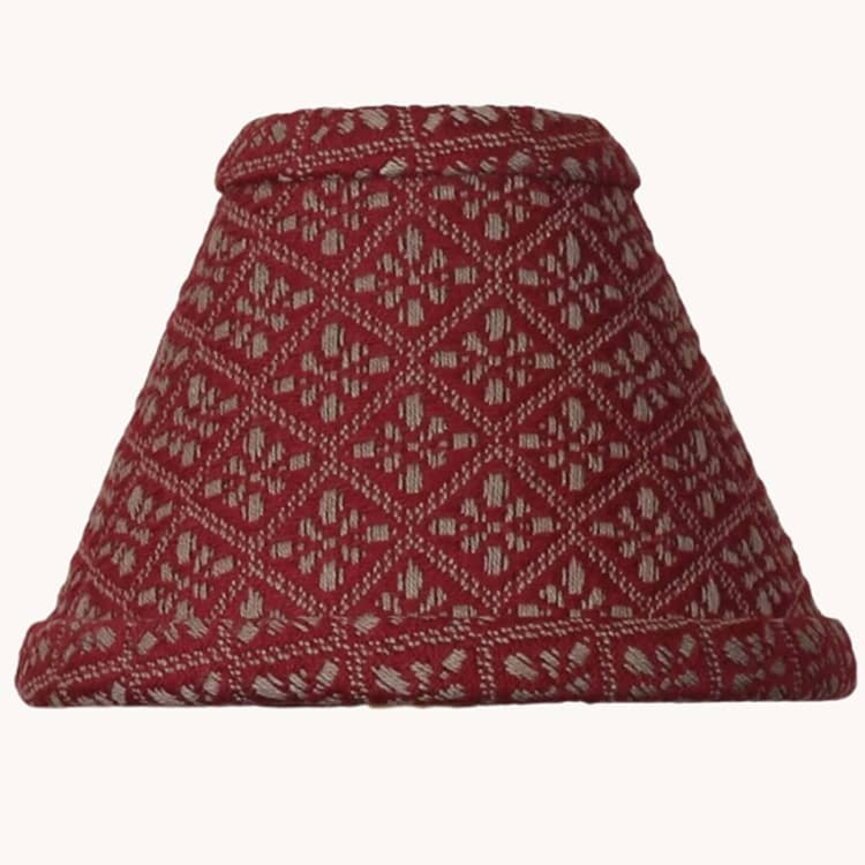 Philmont Jacquard Clip Lampshade Red Tan - 6"