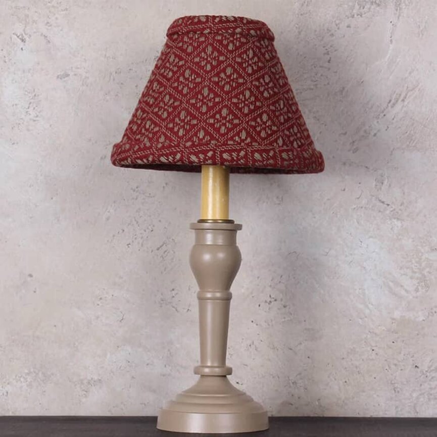 Philmont Jacquard Clip Lampshade Red Tan - 6"