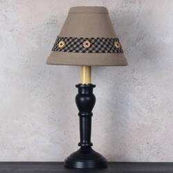 Oat & Gingham Clip Lampshade with Buttons - 6"