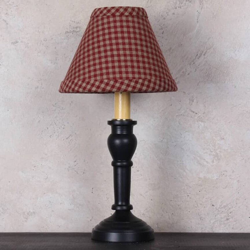 Newbury Gingham Red Clip Lampshade - 6"
