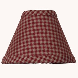 Newbury Gingham Red Clip Lampshade - 6"
