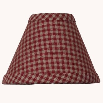 Newbury Gingham Red Clip Lampshade - 6"
