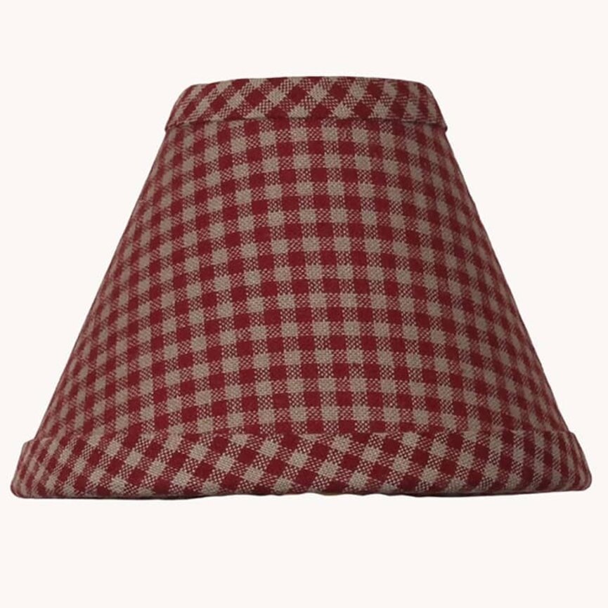 Newbury Gingham Red Clip Lampshade - 6"