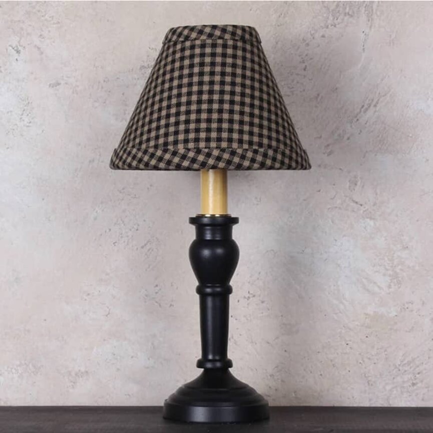 Newbury Gingham Black Clip Lampshade - 6"