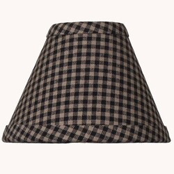 Newbury Gingham Black Clip Lampshade - 6"