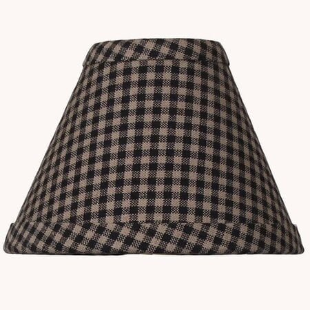 Newbury Gingham Black Clip Lampshade - 6"
