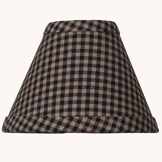 Newbury Gingham Black Clip Lampshade - 6"