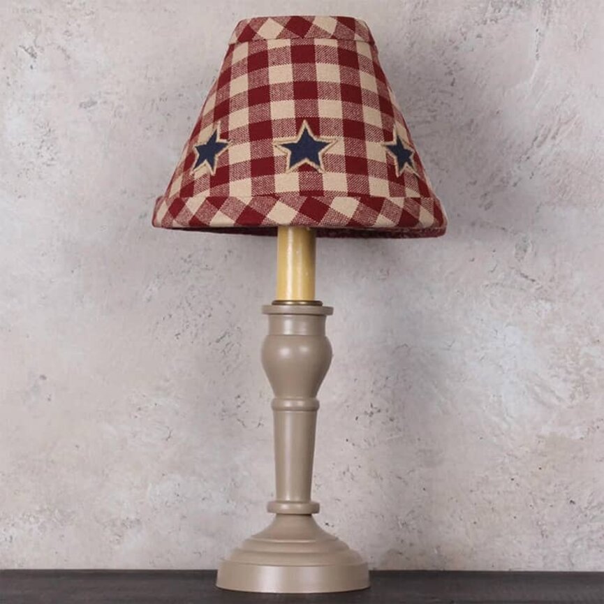 Liberty Red Check with Blue Stars Clip Lampshade - 6"