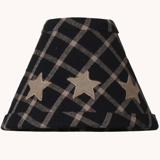Black & Tan Star Clip Lampshade - 6"