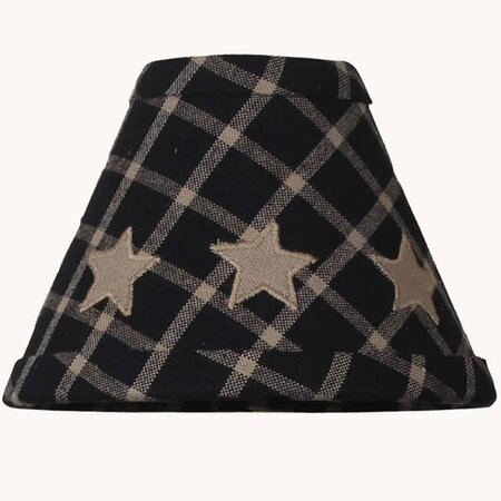 Black & Tan Star Clip Lampshade - 6"