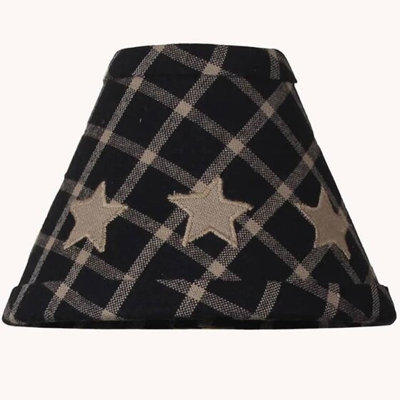 Black & Tan Star Clip Lampshade - 6"