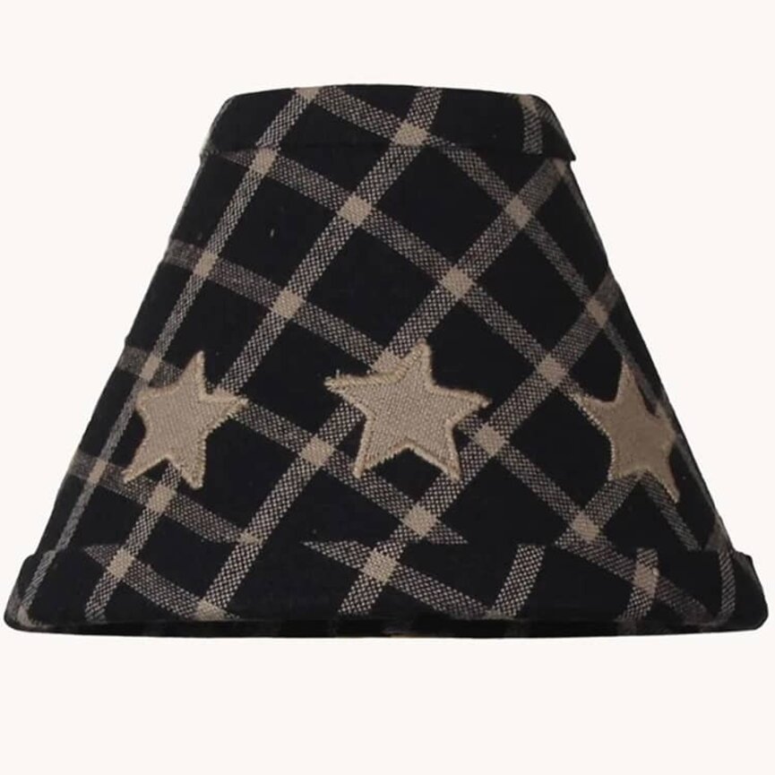 Black & Tan Star Clip Lampshade - 6"