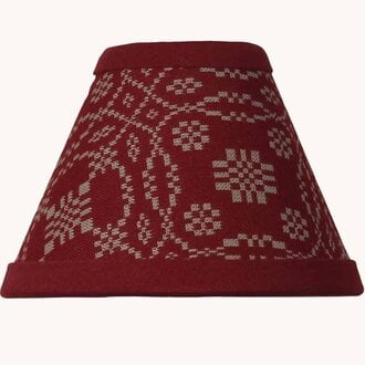 Lover's Knot Barn Red & Tan Clip Lampshade - 6"