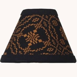 Lover's Knot Black & Mustard Clip Lampshade - 6"