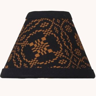Lover's Knot Black & Mustard Clip Lampshade - 6"