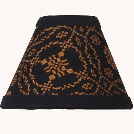 Lover's Knot Black & Mustard Clip Lampshade - 6"