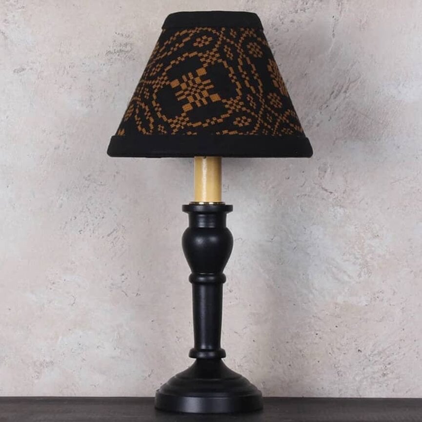 Lover's Knot Black & Mustard Clip Lampshade - 6"