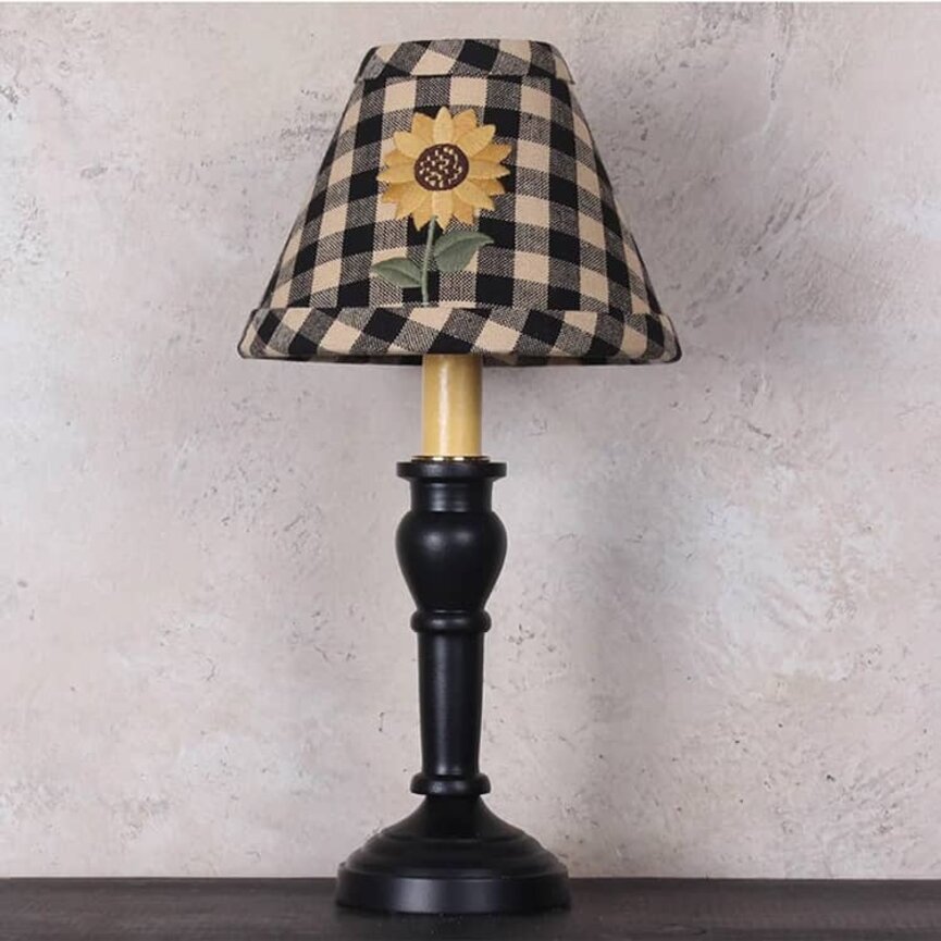 Sunflower Black Check Clip Lampshade - 6"