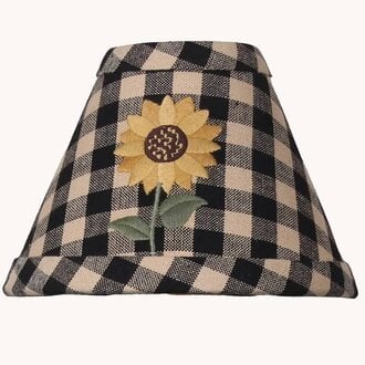 Sunflower Black Check Clip Lampshade - 6"