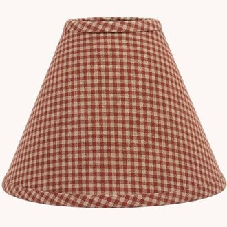 Newbury Gingham Barn Red Lampshade - 14"