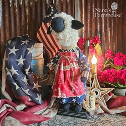 Liberty Girl Sheep Doll in Red Apron - 16"