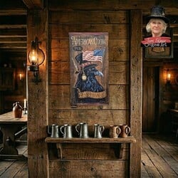 Terri Palmer Hand Painted American Crow Pub - 11.5" x 21.5"