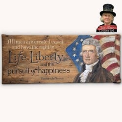 Terri Palmer Hand Painted Thomas Jefferson Life, Liberty & Pursuit of Happiness - 23" x 9.5"