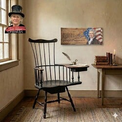 Terri Palmer Hand Painted Thomas Jefferson Life, Liberty & Pursuit of Happiness - 23" x 9.5"