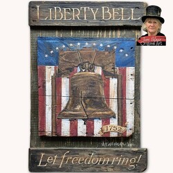 Terri Palmer Hand Painted Liberty Bell - 11" W x 16" T
