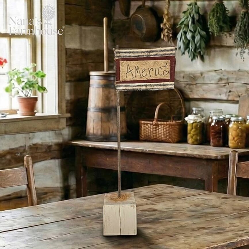 America Flag on Base - 20.5"