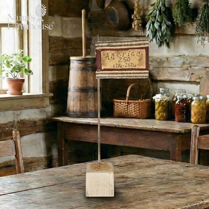 America 250th 1776-2026 Flag on Base - 20.5"