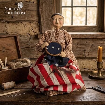 Betsy Ross Sewing American Flag Doll