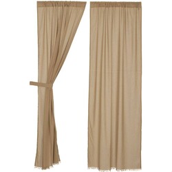 Tobacco Cloth Panel Fringed Set of 2