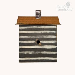 Log Cabin Two Story Rustic Metal Roof Lighted - 14" W x 15" T