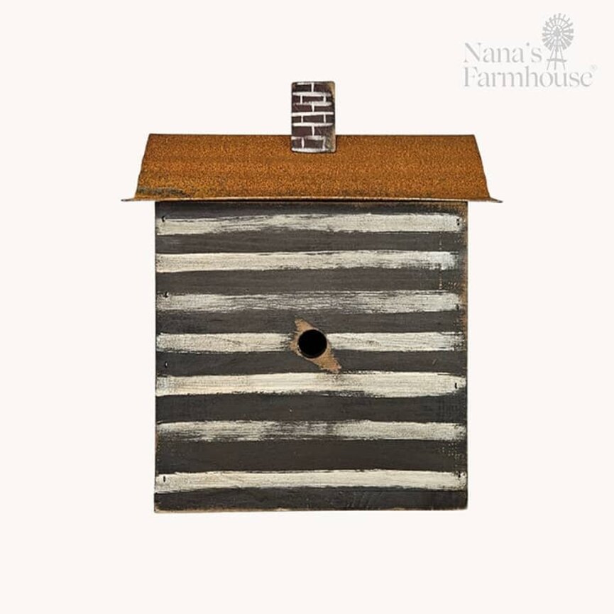 Log Cabin Two Story Rustic Metal Roof Lighted - 14" W x 15" T