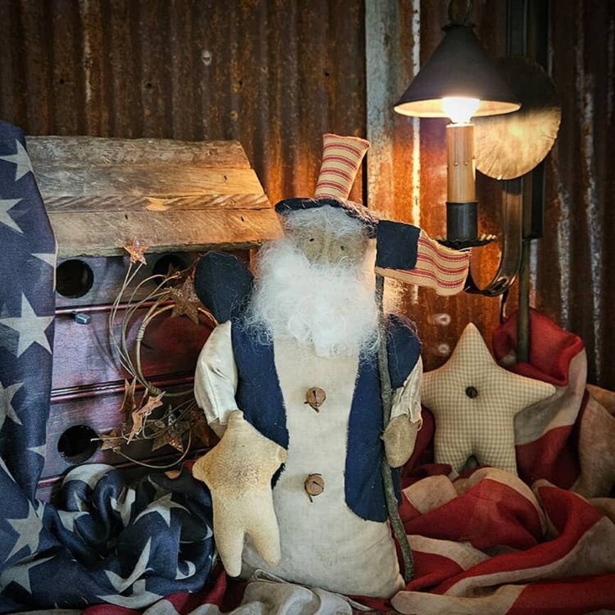 Primitive Uncle Sam with Blue Vest & 13" T