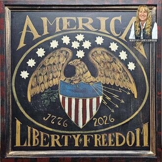 Kathy Graybill Hand Painted Gold Eagle Liberty Freedom