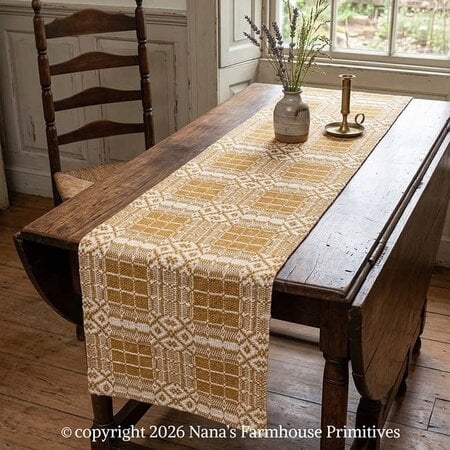 Normandy Mustard Cream Long Runner - 56"
