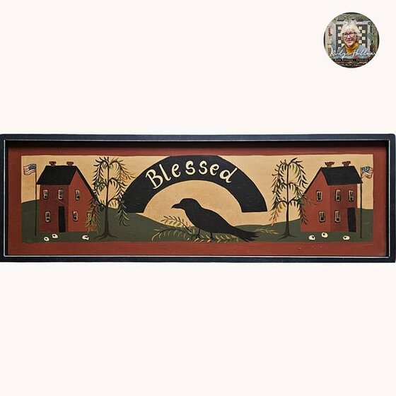 Blessed Sign Saltbox House & Crow
